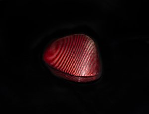 Alfa Romeo Giulia Mirror Covers - Carbon Fiber - Full Replacements - Feroce Carbon - w/ Factory Clips - Red Carbon